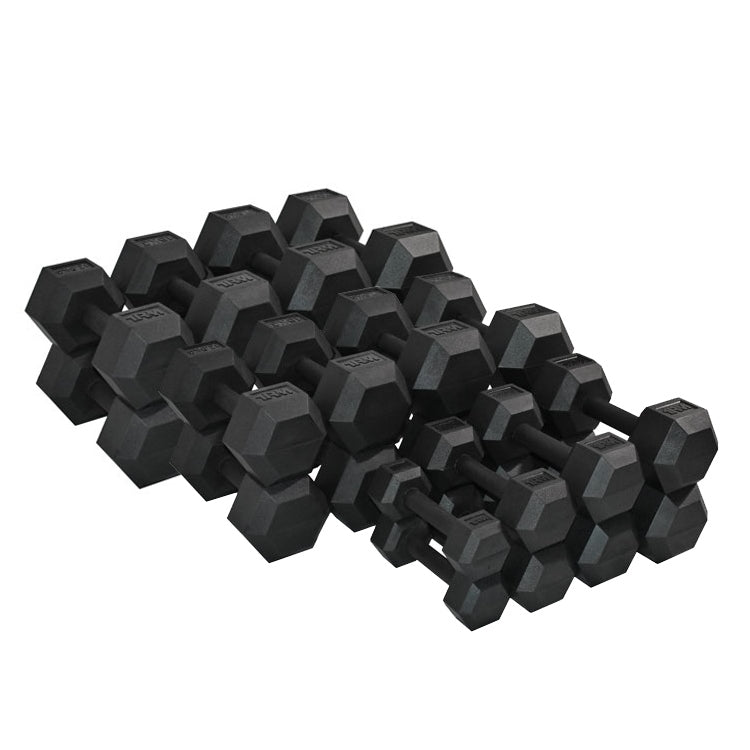 2.5 30kg PRO Rubber Hex Dumbbell Set Little Bloke Fitness