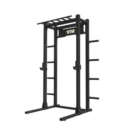 1RM Obsidian Squat Rack with Multi-Grip Chin and Storage – 2.5m | Commercial