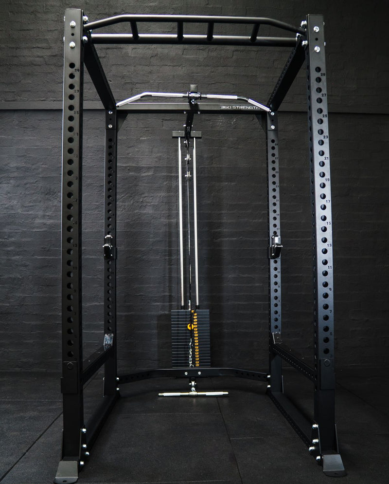 360 Strength Light Commercial Power Rack with Lat Pulldown / Low Row and 100kg Stack