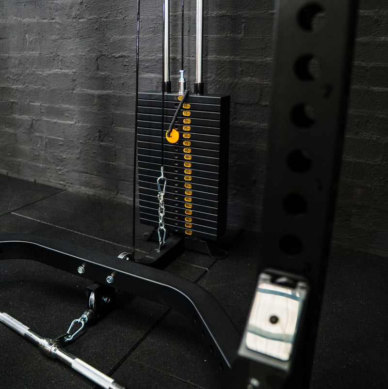 360 Strength Light Commercial Power Rack with Lat Pulldown / Low Row and 100kg Stack