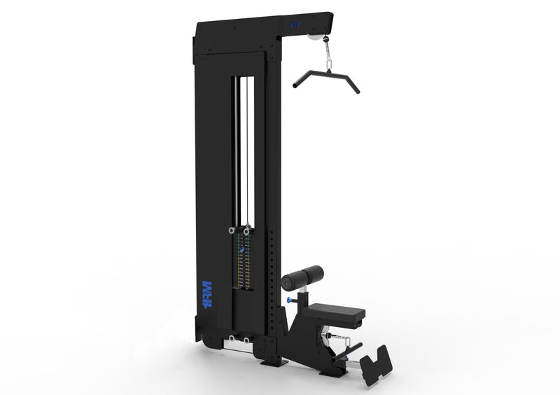 1RM Ebony Lat Pulldown Low Row Machine 80kg | Rack Mounted