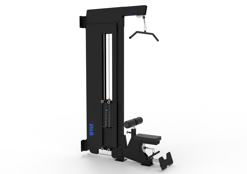 1RM Ebony Lat Pulldown Low Row Machine | Wall Mounted