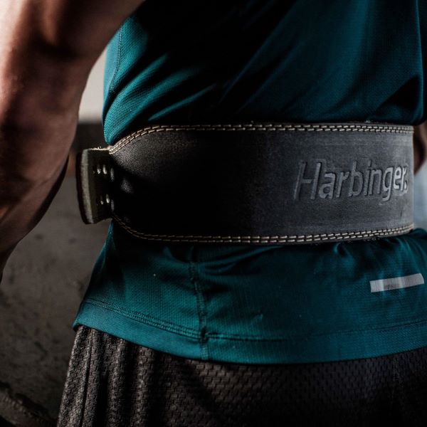 Harbinger 4 inch Padded Leather Lifting Belt Little Bloke Fitness