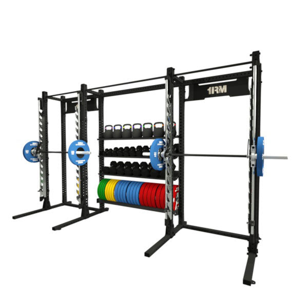 Pre Order - Expected Late Sept | 1RM Double Smith Machine with Storage Shelves