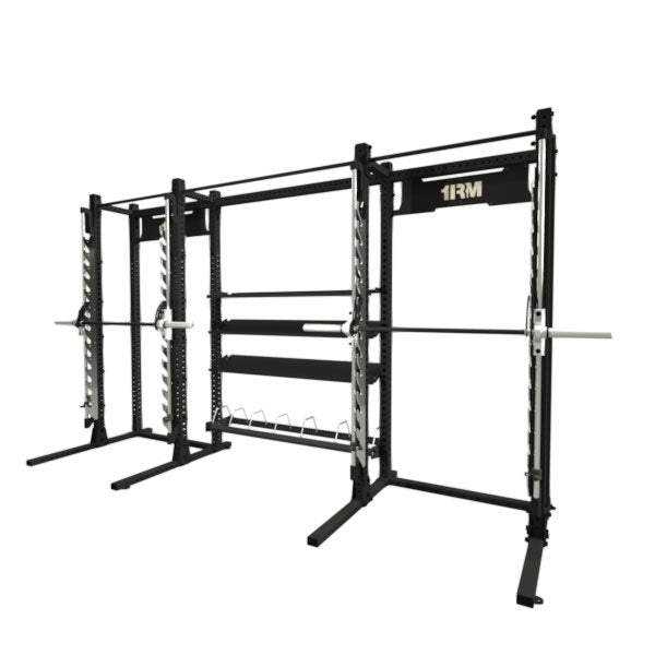 Pre Order - Expected Late Sept | 1RM Double Smith Machine with Storage Shelves