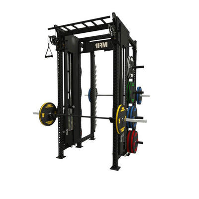 1RM Ebony Functional Rack & Smith Machine with Storage Combo Walkthrough Image 2