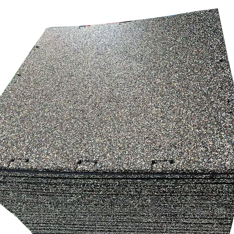 20mm EPDM Flat Bottom Rubber Gym Flooring - 40% Grey Fleck - with Connectors