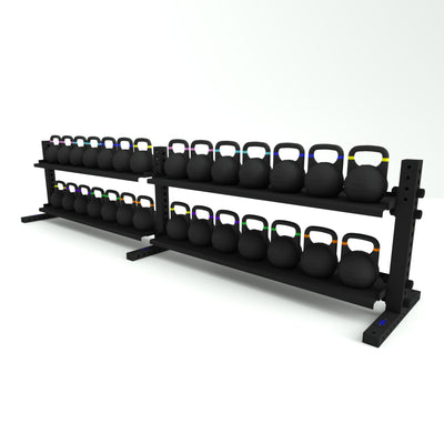 1RM Double 2-Tier Kettlebell Storage Rack | Wide Image 2