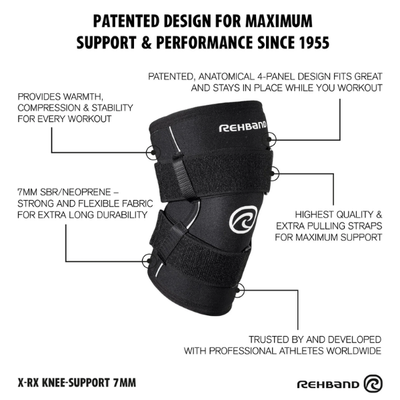 Rehband X-RX Knee Support 7mm with Straps Image 2