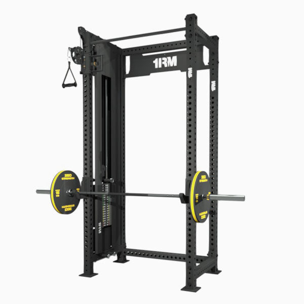 1RM Obsidian Compact Power Rack with Built-In Ebony Cable Machine Image 2