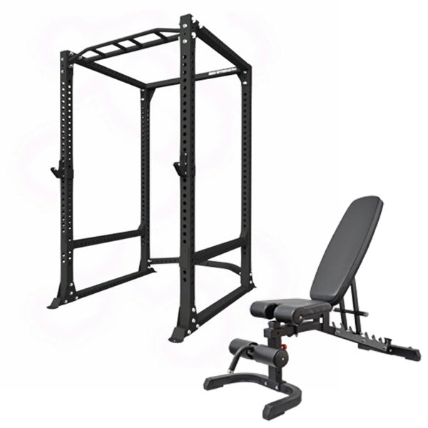 Power Rack FID bench & 128kg Bumpers Barbell Package