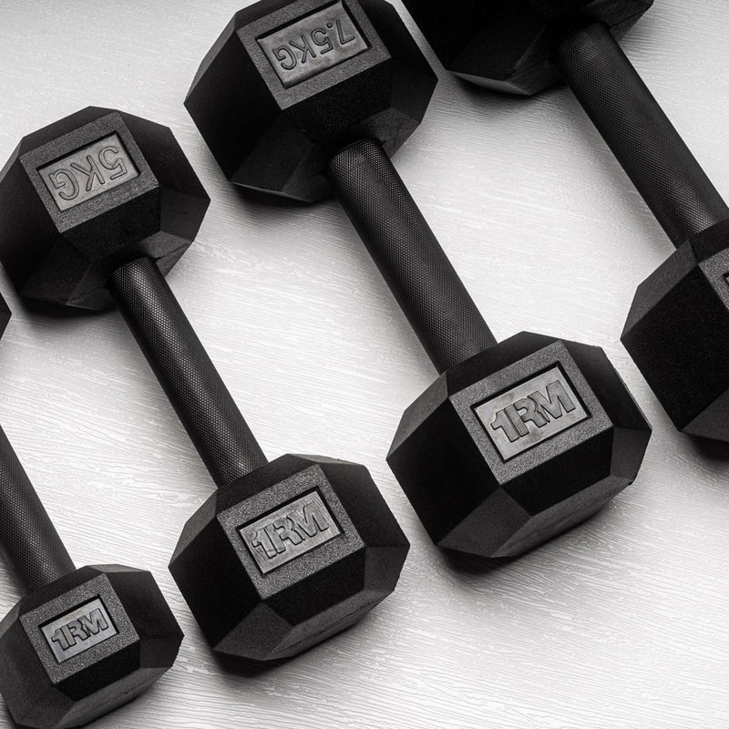 Black Handle Hex Dumbbells